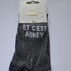 Chaussettes Équitation Adultes Paillettes Attitudes "Et c'est aukay" – Noires