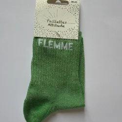 Chaussettes Équitation Adultes Paillettes Attitudes "Flemme" – Vert