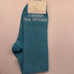 Chaussettes Équitation Adultes Paillettes Attitudes "Freins en option" – Bleu
