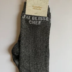 Chaussettes Équitation Adultes Paillettes Attitudes "J'ai glissé chef" – Noires