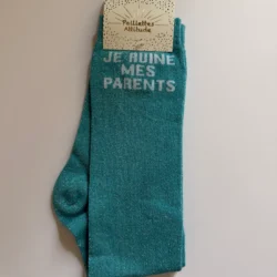 Chaussettes Équitation Adultes Paillettes Attitudes "Je ruine mes parents" – Bleu