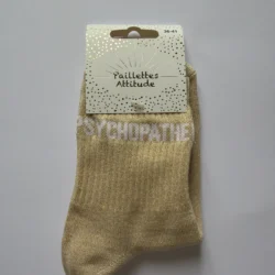 Chaussettes Équitation Adultes Paillettes Attitudes "PSYCOPATHE" – Doré