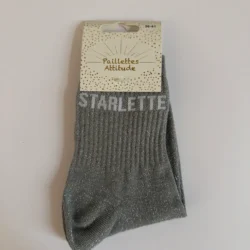 Chaussettes Équitation Adultes Paillettes Attitudes "Starlette" - Argenté