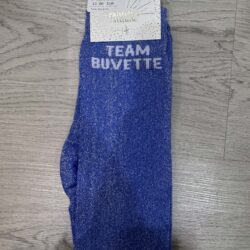 Paillettes attitude - Chaussettes Équitation Adultes "Team buvette" – Bleues
