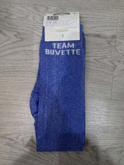 Paillettes attitude - Chaussettes Équitation Adultes "Team buvette" – Bleues