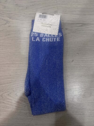 Paillettes attitude - Chaussettes Équitation Adultes "25 balles la chute" – Bleues