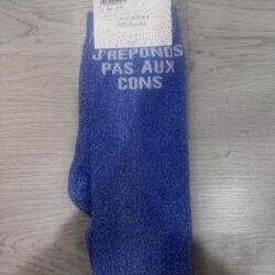 Paillettes attitude - Chaussettes Équitation Adultes "J'repond pas au cons" – Bleues