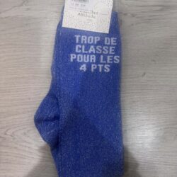 Paillettes attitude - Chaussettes Équitation Adultes "Trop de classe pour les 4 pts" – Bleues