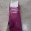 Chaussettes adulte J'suis Tombée et C'est Aukay fuchsia Paillettes Attitude