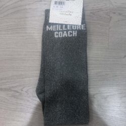 Chaussettes adulte Meilleure Coach kaki Paillettes Attitude