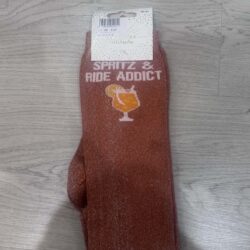 Paillettes Attitude – Chaussettes Équitation Adultes "Spritz & Ride Addict" – Orange