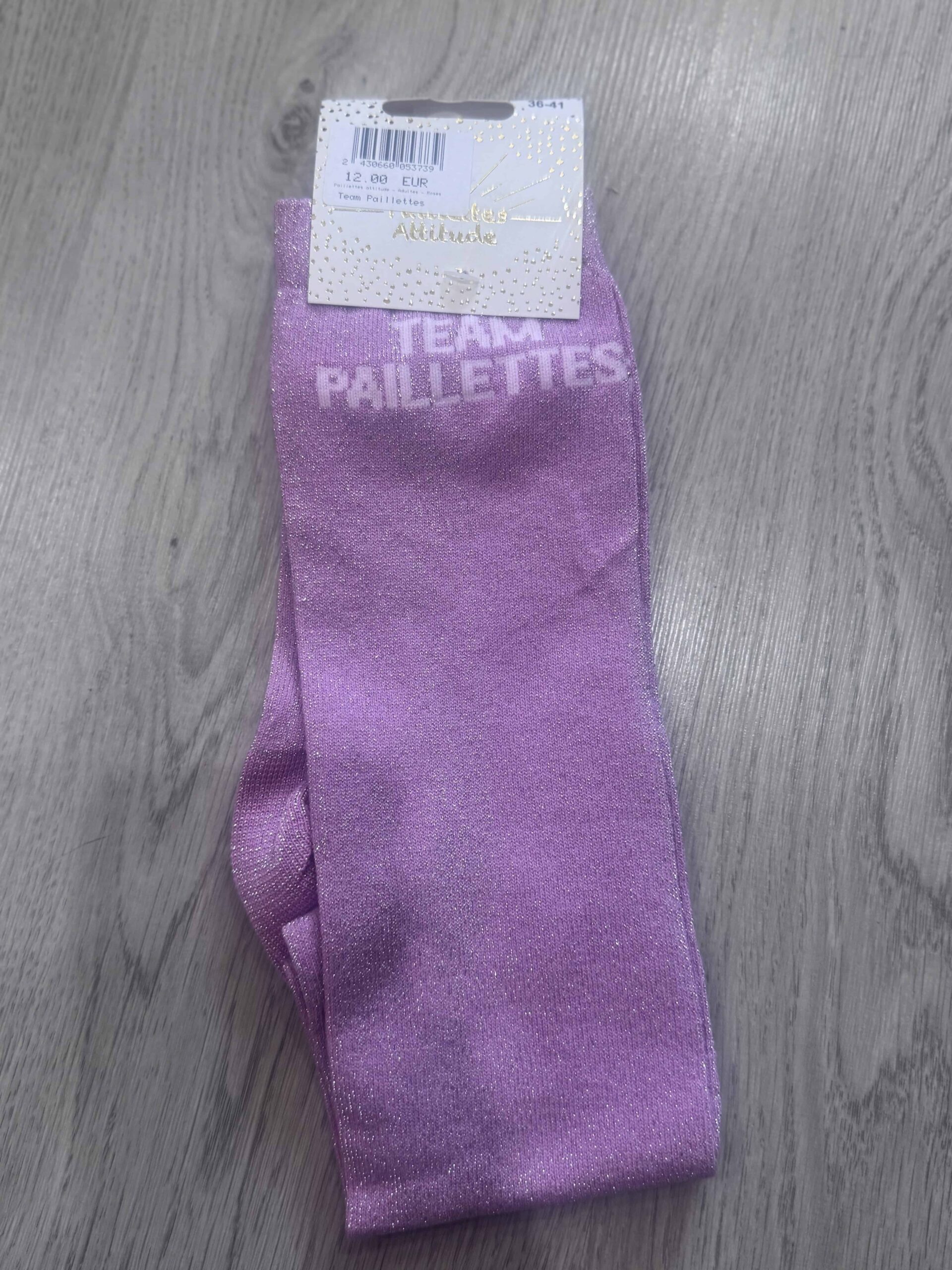 IMG_4450 (1) Chaussettes adulte Team Paillettes roses Paillettes Attitude