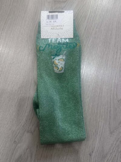 Paillettes Attitude – Chaussettes Adulte « Team Mojitos » Vert Chaussettes adulte Team Mojitos vert Paillettes Attitude