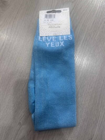 IMG_4462 Chaussettes adulte Lève les yeux bleue Paillettes Attitude