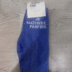 Paillettes attitude - Chaussettes Équitation Adultes "Je maitrise parfois" – Bleues