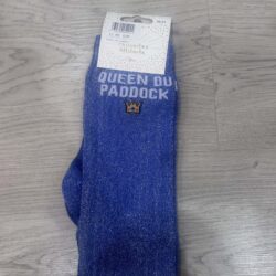 Paillettes attitude - Chaussettes Équitation Adultes "Queen du paddock" – Bleues