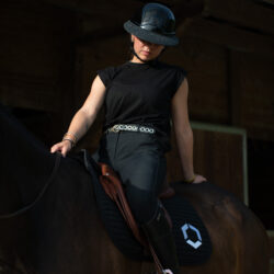 Visière paillettes noires Flex-On pour casque Armet équitation tailles M et L