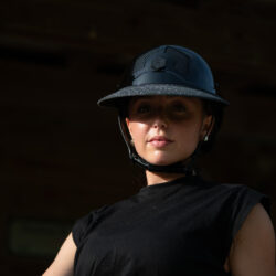 Visière paillettes noires Flex-On pour casque Armet équitation tailles M et L