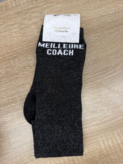 Meilleure coach noir paillette Chaussettes pailletées équitation Noir Intense 36-41