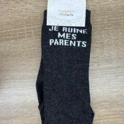 Chaussettes pailletées équitation Noir Intense 36-41