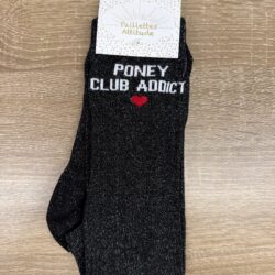 Chaussettes pailletées équitation Noir Intense 36-41