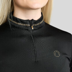 Polo Montar MoVeronica Thermo noir avec cristaux Golden Quartz
